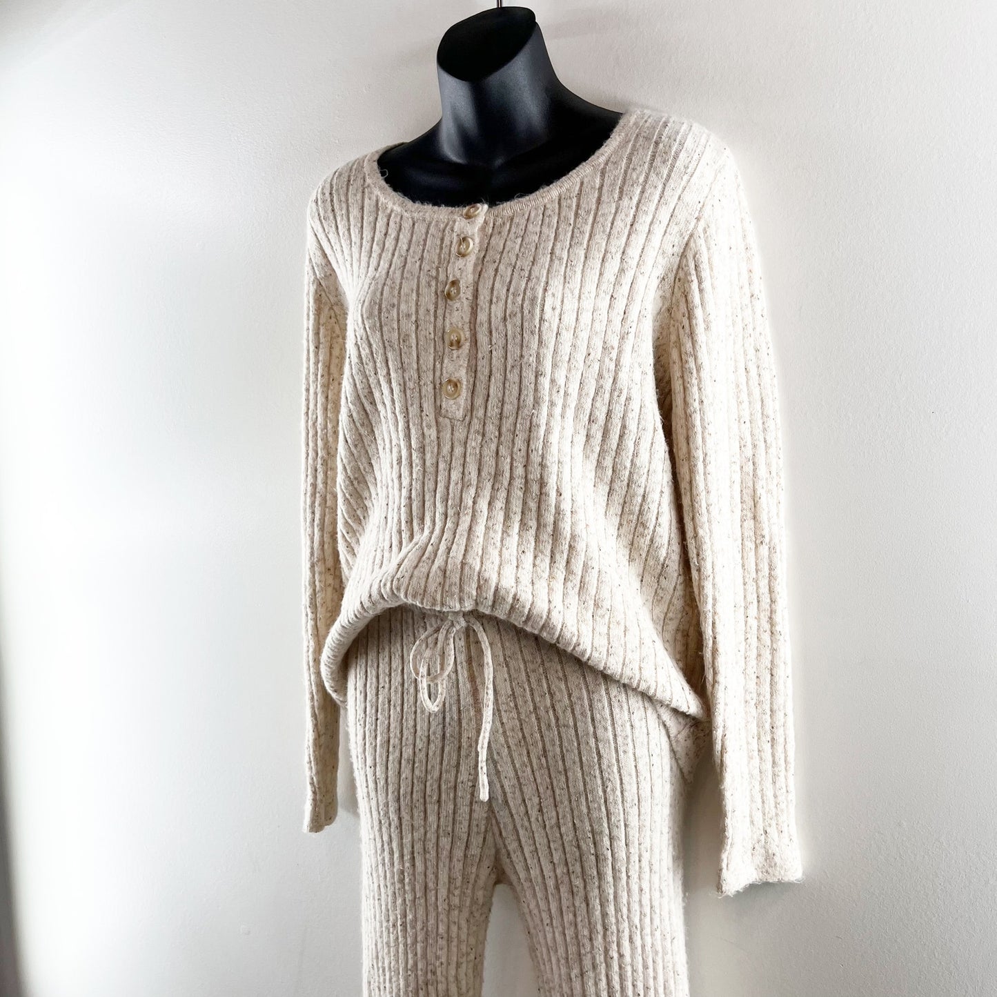 Heartloom Nikita Pant & Lilah Sweater Loungewear 2 Piece Set Oat Medium / Large