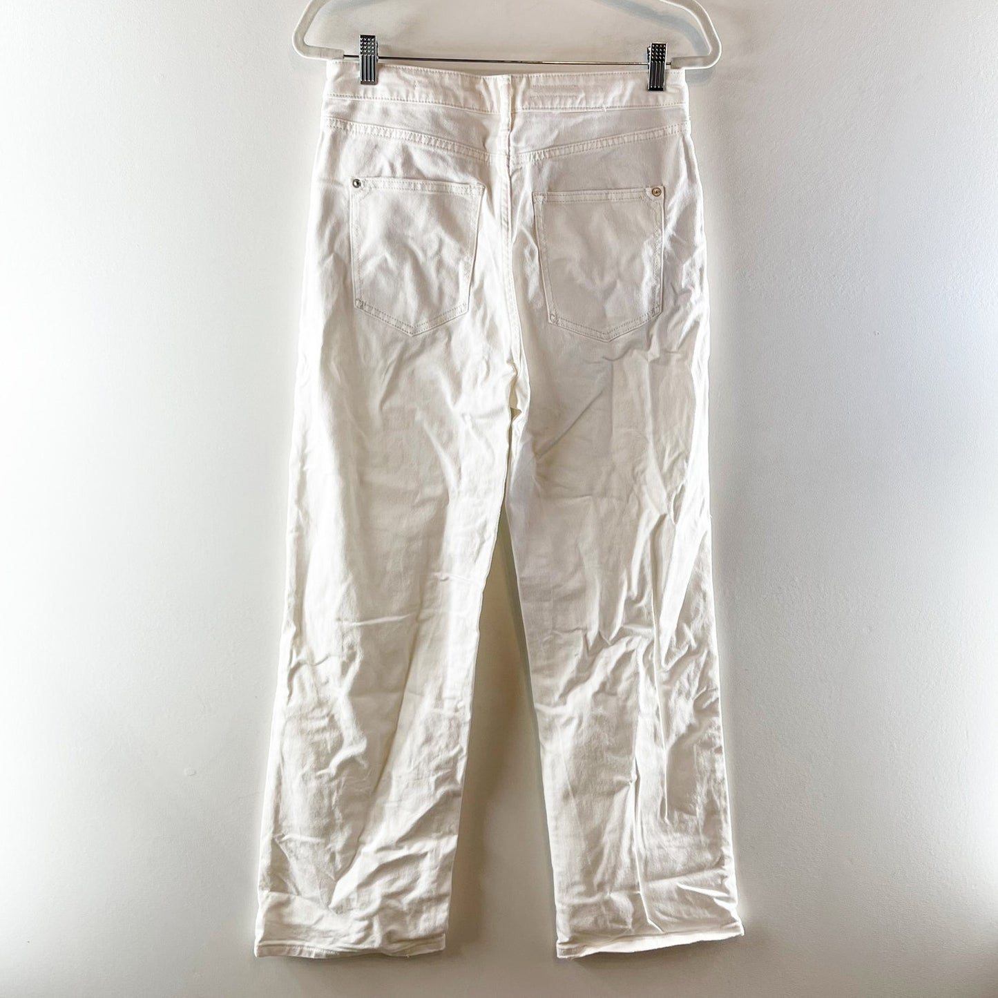 Pilcro Anthropologie Joey Straight Leg High Rise Jeans Distressed White 28
