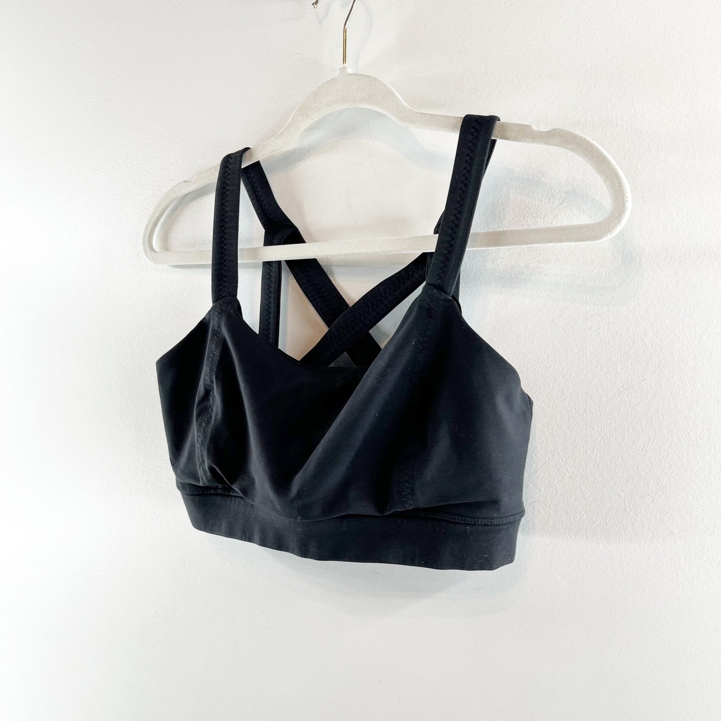 Lululemon Cross My Heart Sports Strappy Back Bra Black 10