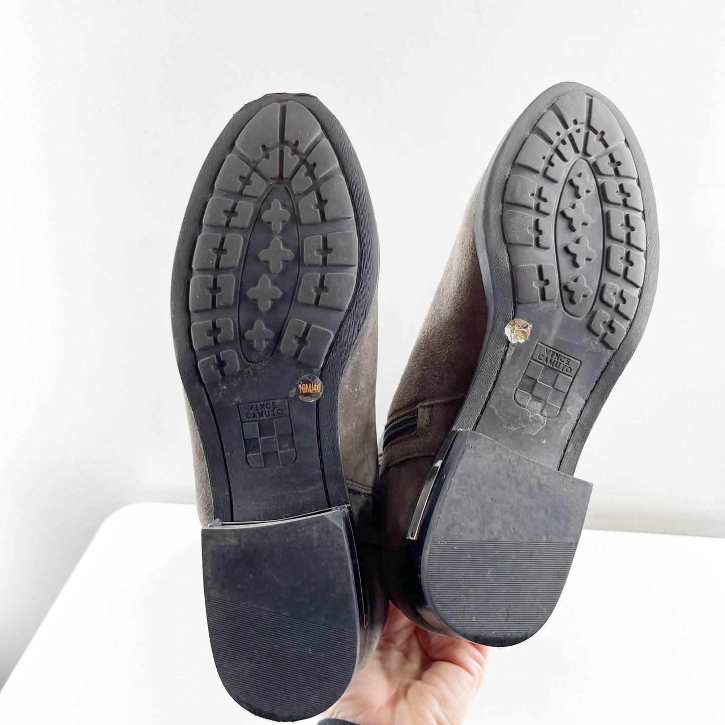 Vince Camuto Parle Suede Lace Detail Block Heel Over The Knee Boots Tornado 10