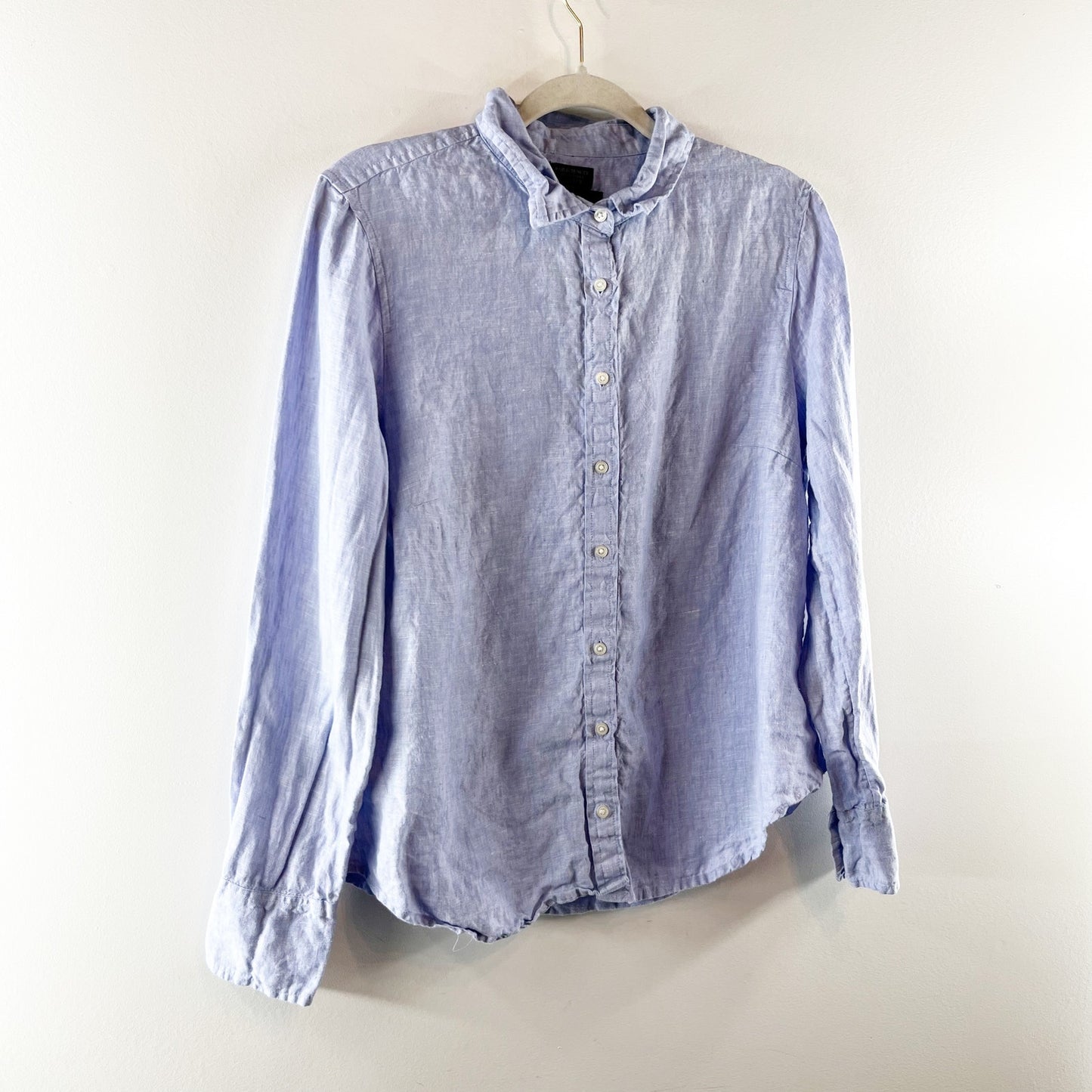 Baird McNutt Irish Linen for J.Crew Slim-Fit Button-Up Shirt Periwinkle Blue 12P