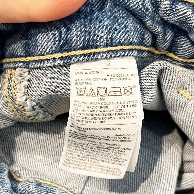 Old Navy Extra High Waisted Trouser Patch Pocket Wide Leg Jeans Blue 12