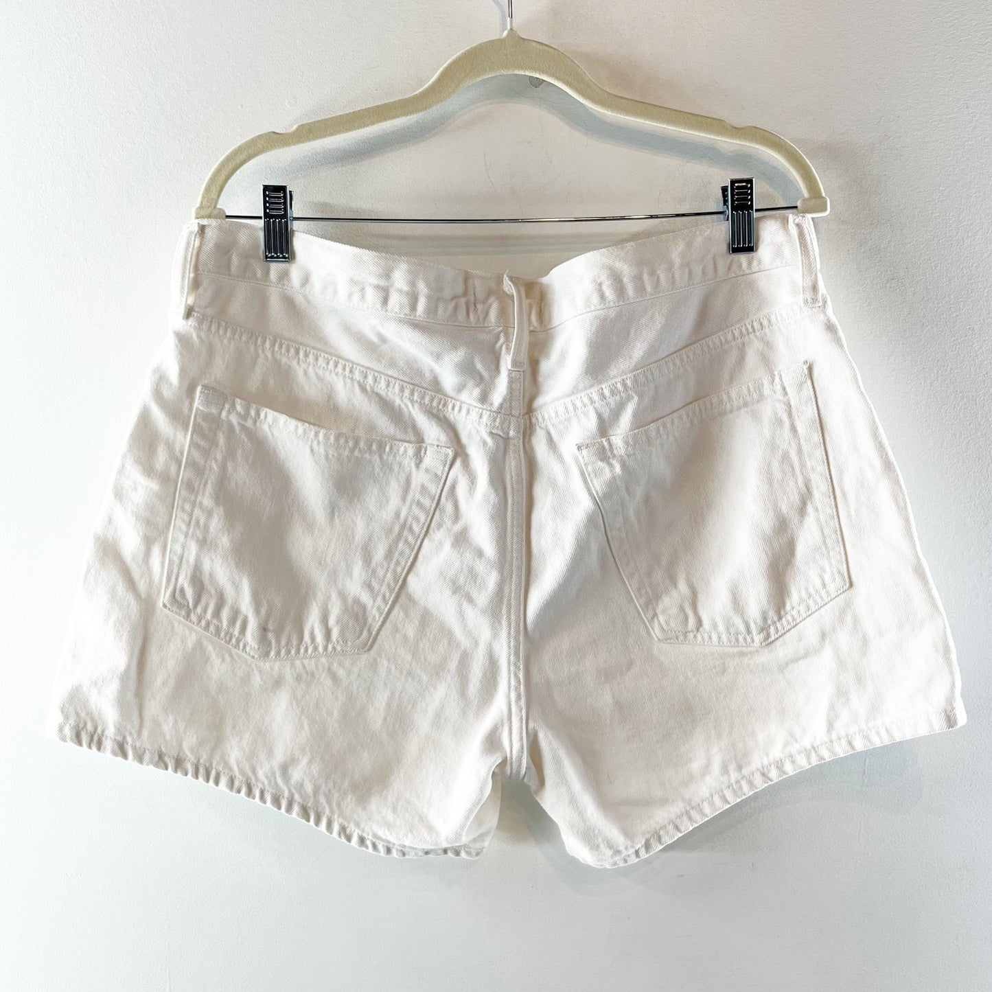 AGOLDE Parker Long High Rise Denim Jean Shorts White 31 / 12
