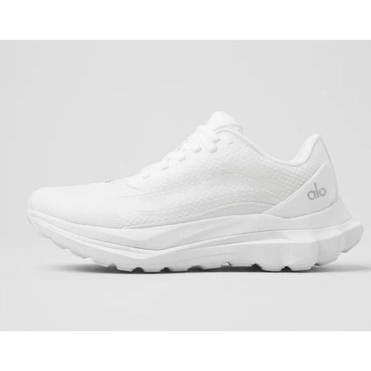 Alo Runner Lace Up Running Performance Shoes Sneakers White 7.5