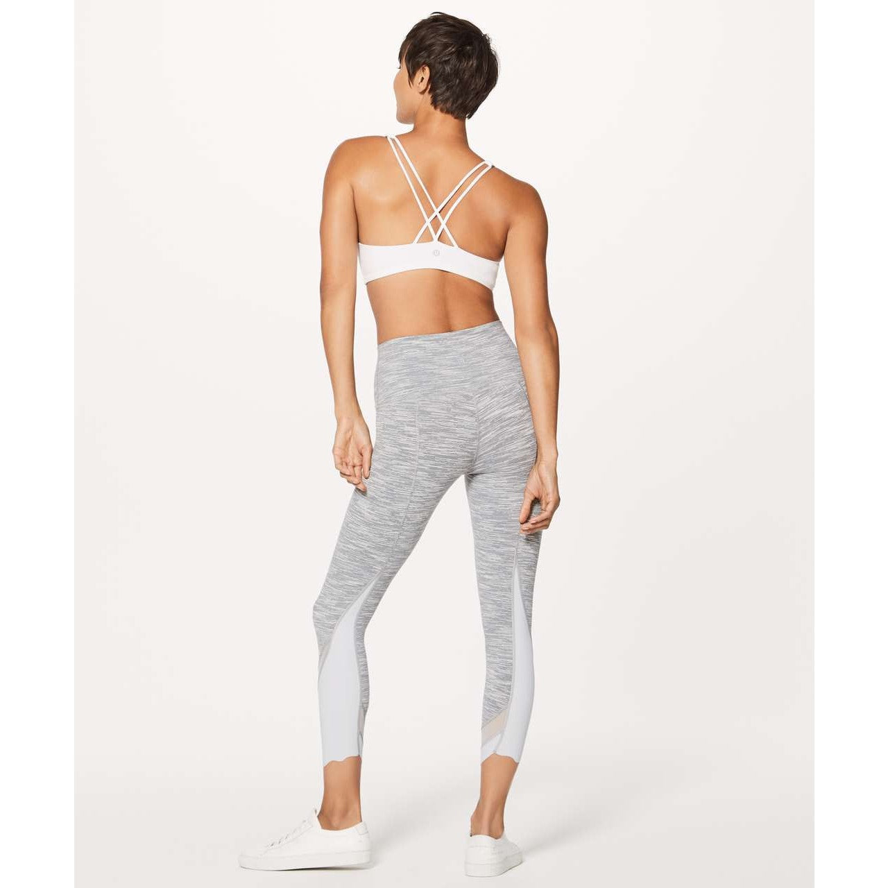 Lululemon Wunder Under Crop II Scallop 23" Wee Are From Space Silver Spoon Gray