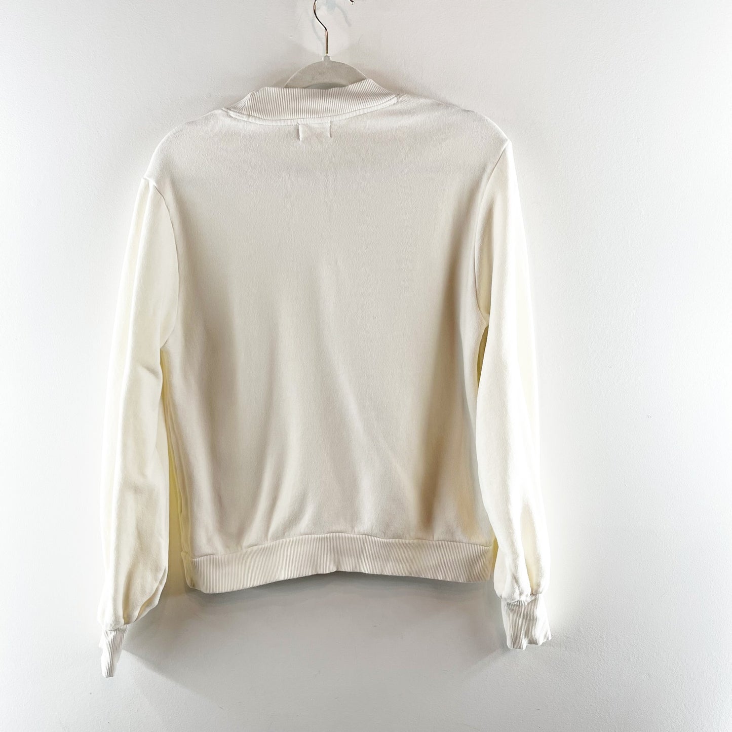 Nation LTD Crewneck Long Sleeve Pullover Sweatshirt White Medium