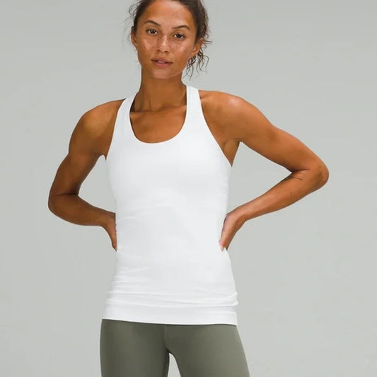Lululemon Athletica Cool Sleeveless Scoop Neck Racerback Tank Top White Small