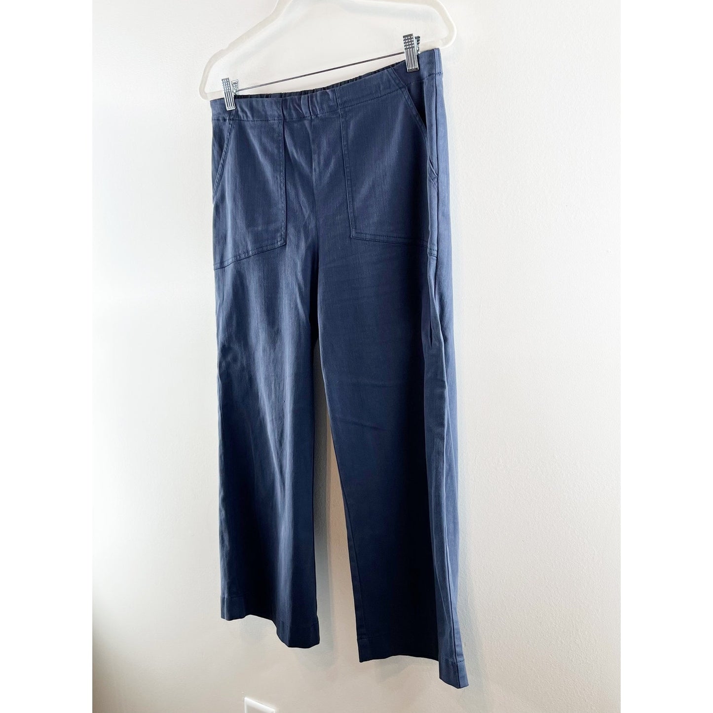 Nic + Zoe All Day Pull On Wide Leg High Rise Crop Pants Blue 12