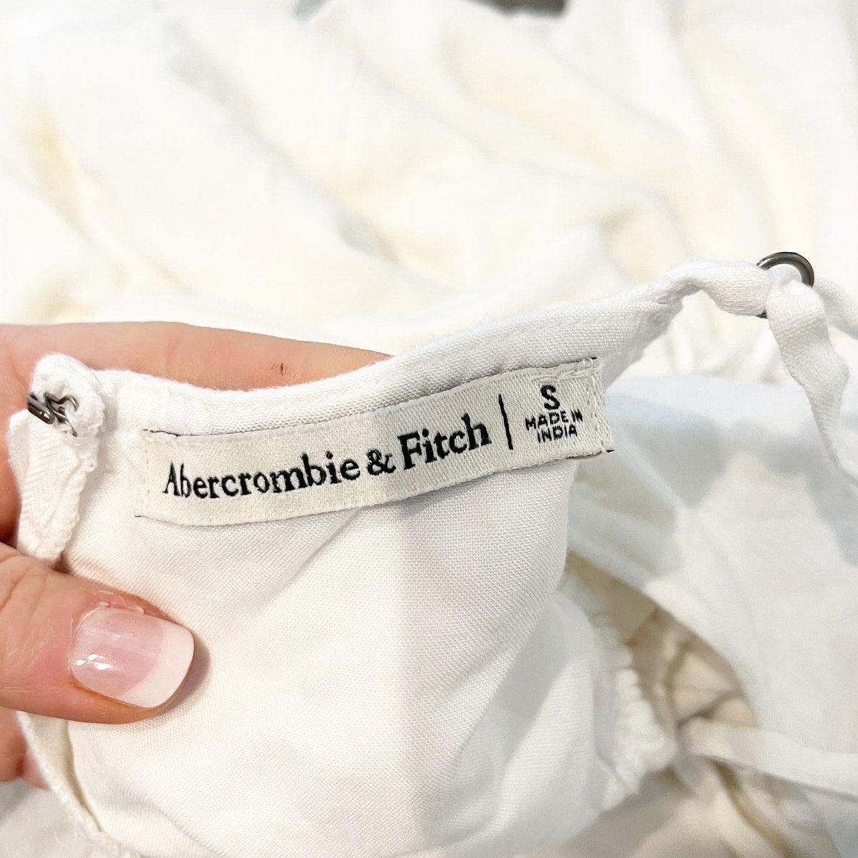 Abercrombie & Fitch Side Cutout Linen Blend Mini Dress White Small