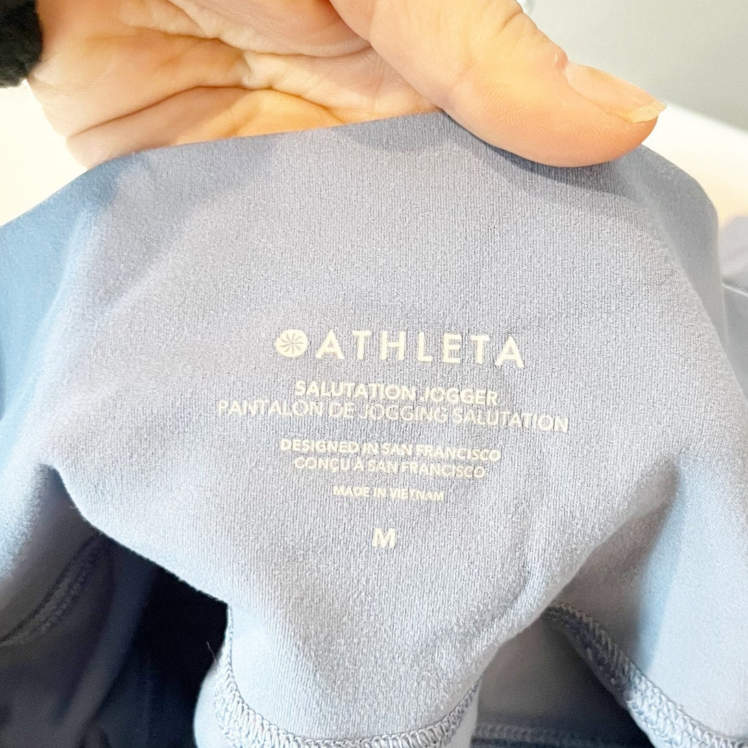 Athleta Salutation Pull On High Waisted Jogger Pants Blue Star Medium