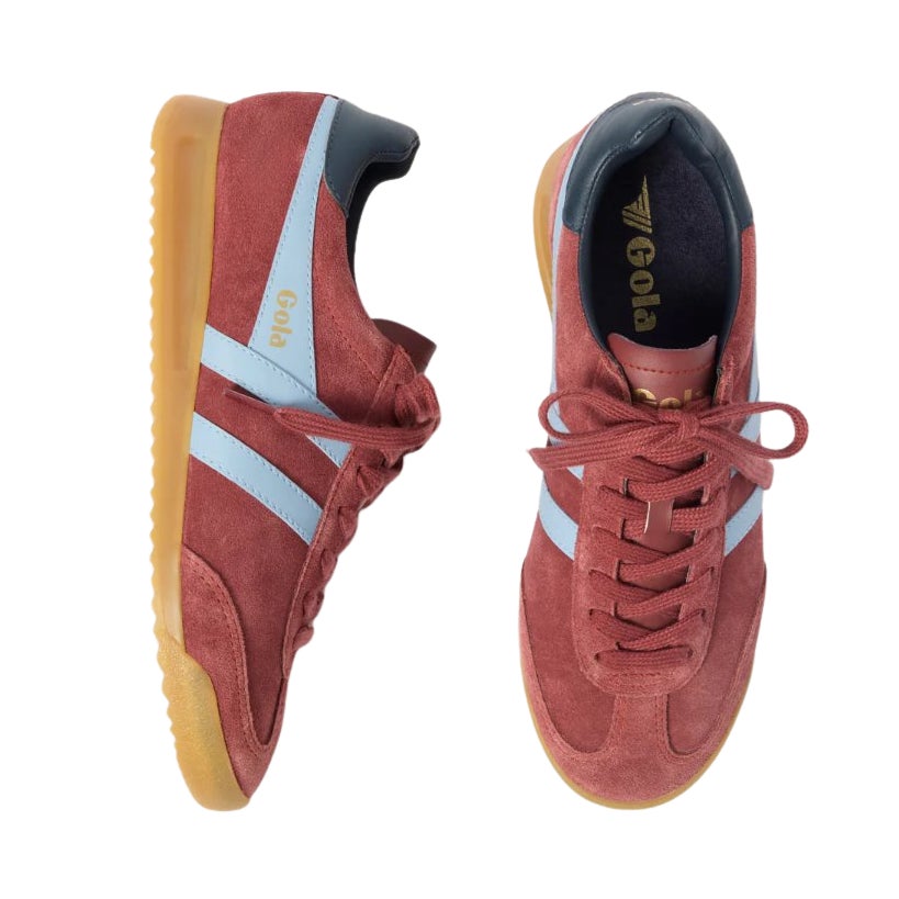 Gola Classics Torpedo Calf Suede Low Top Trainers Sneakers Red 7.5