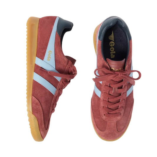 Gola Classics Torpedo Calf Suede Low Top Trainers Sneakers Red 7.5