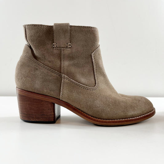 Dolce Vita Western Suede Leather Ankle Pull On Boots Booties Taupe 7.5