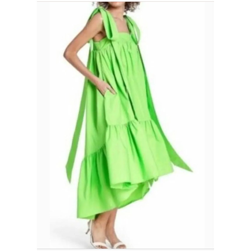 Christopher John Rogers x Target Tie Strap High Low Maxi Dress Green Medium