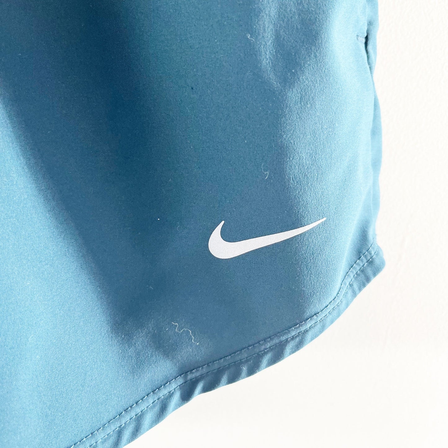 Nike Dri Fit High Rise Lined Running Active Shorts Teal Green Blue Large