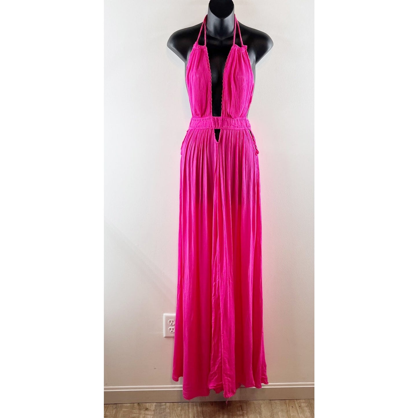 Free People Look Into the Sun Maxi Dress Baton Rouge Pink XS