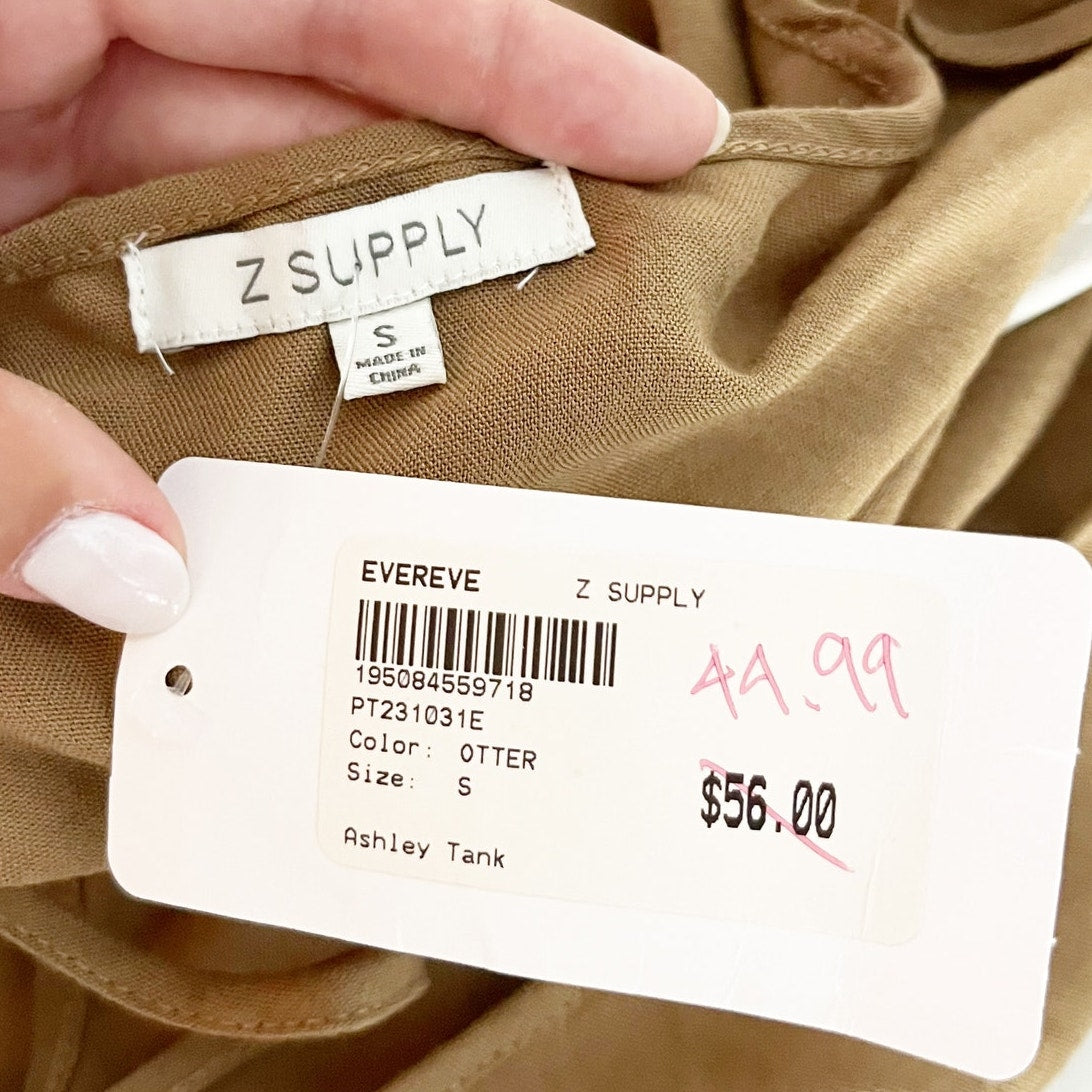 Z Supply Seashore Wide Leg Pants Matching Ashley Cami Tank Otter Brown XS / S