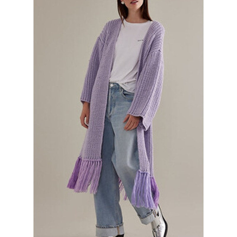 By Anthropologie Fringe Duster Kimono Cardigan Sweater Purple Lilac O/S NWT