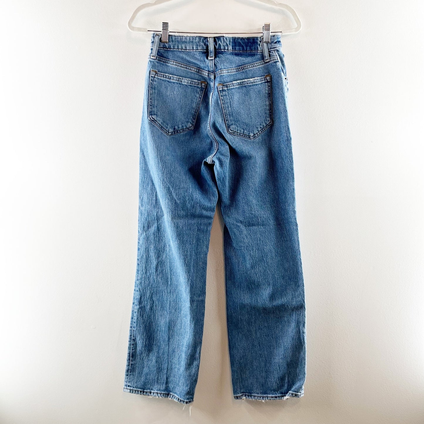 Abercrombie The '90's High Rise Relaxed Straight Leg Jeans Curve Love Blue 2