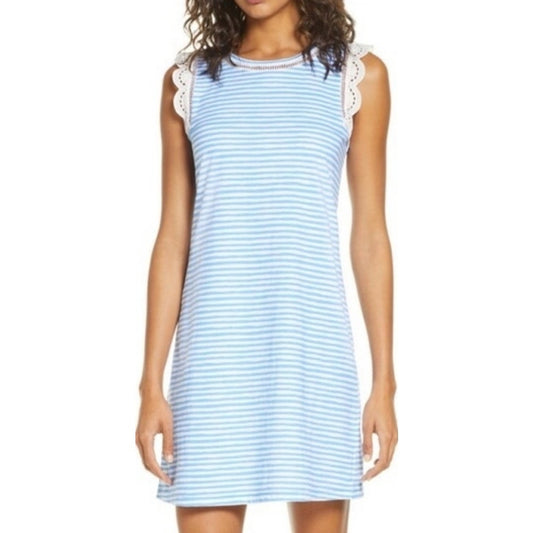 Lilly Pulitzer Agee Striped Cotton Mini Dress Blue White XXS