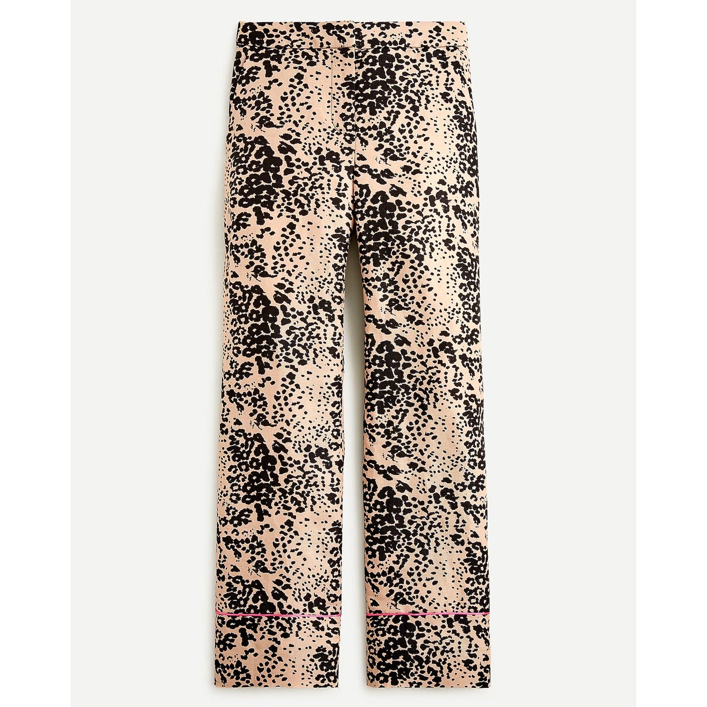 J. Crew Peyton Leopard Print High-Rise Wide Leg Cropped Pants Brown Black 8