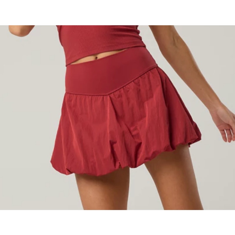 Aerie Offline Real Me Bubble Mini Skort Skirt Summer Burgundy Red Small