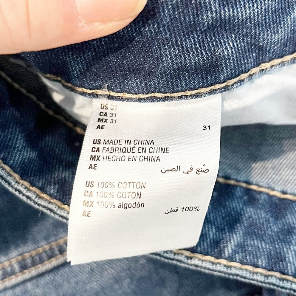 And Now This High Rise Straight Leg Cotton Jeans Blue 31 / 12