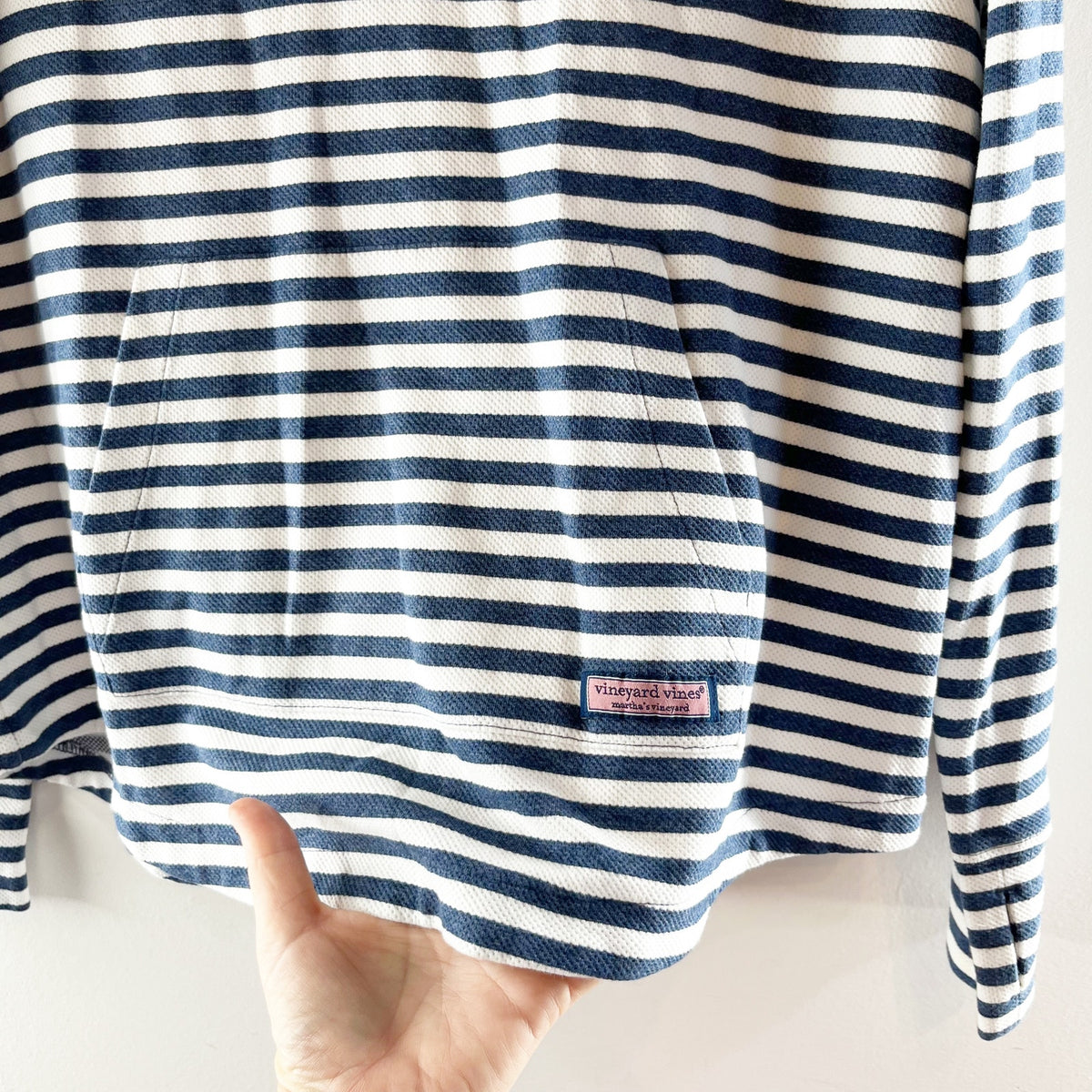 Vineyard Vines 1/4 Zip Relaxed Shep Shirt Pullover Sweatshirt Blue White Medium
