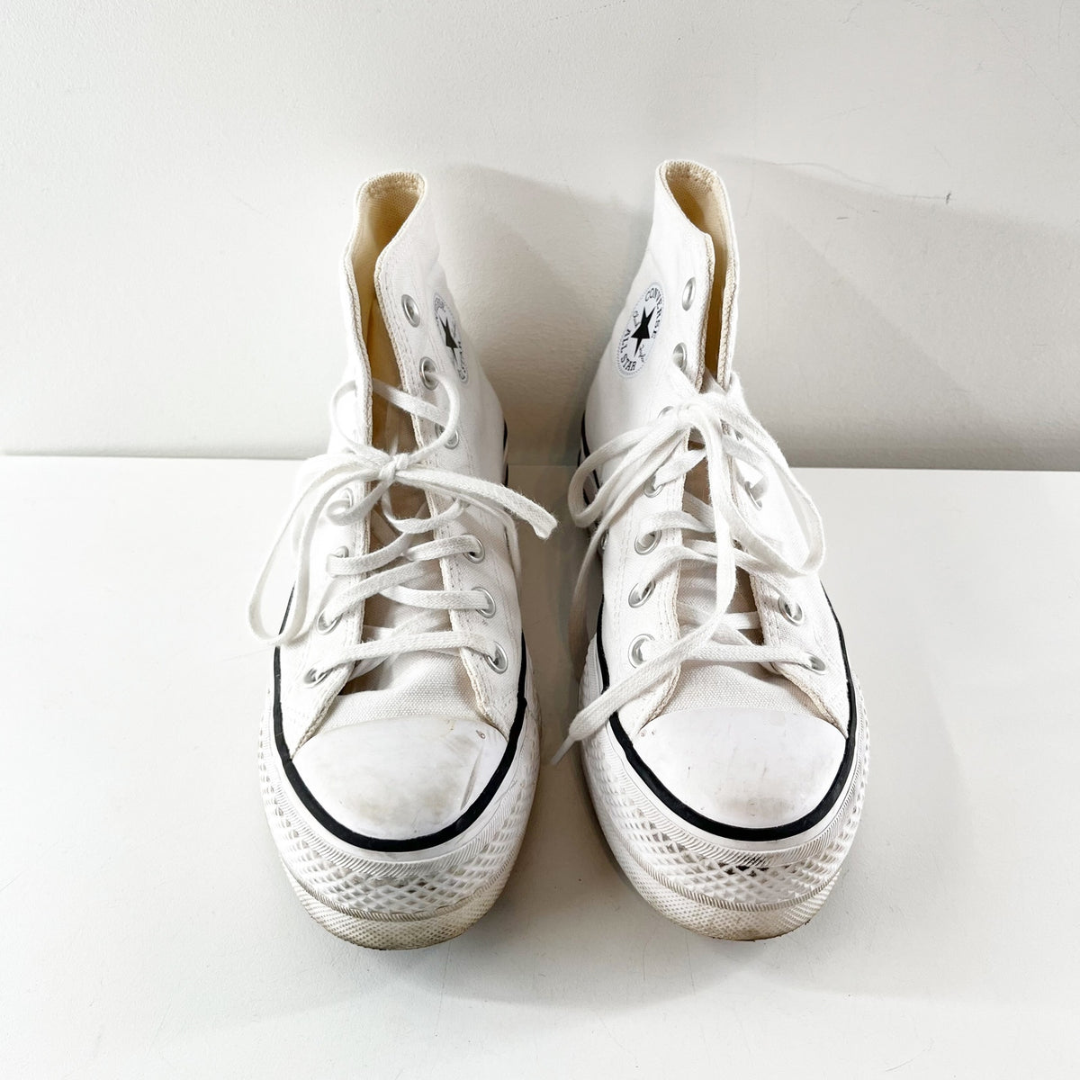 Converse Chuck Taylor High Top Lace Up Platform Sneakers White 6