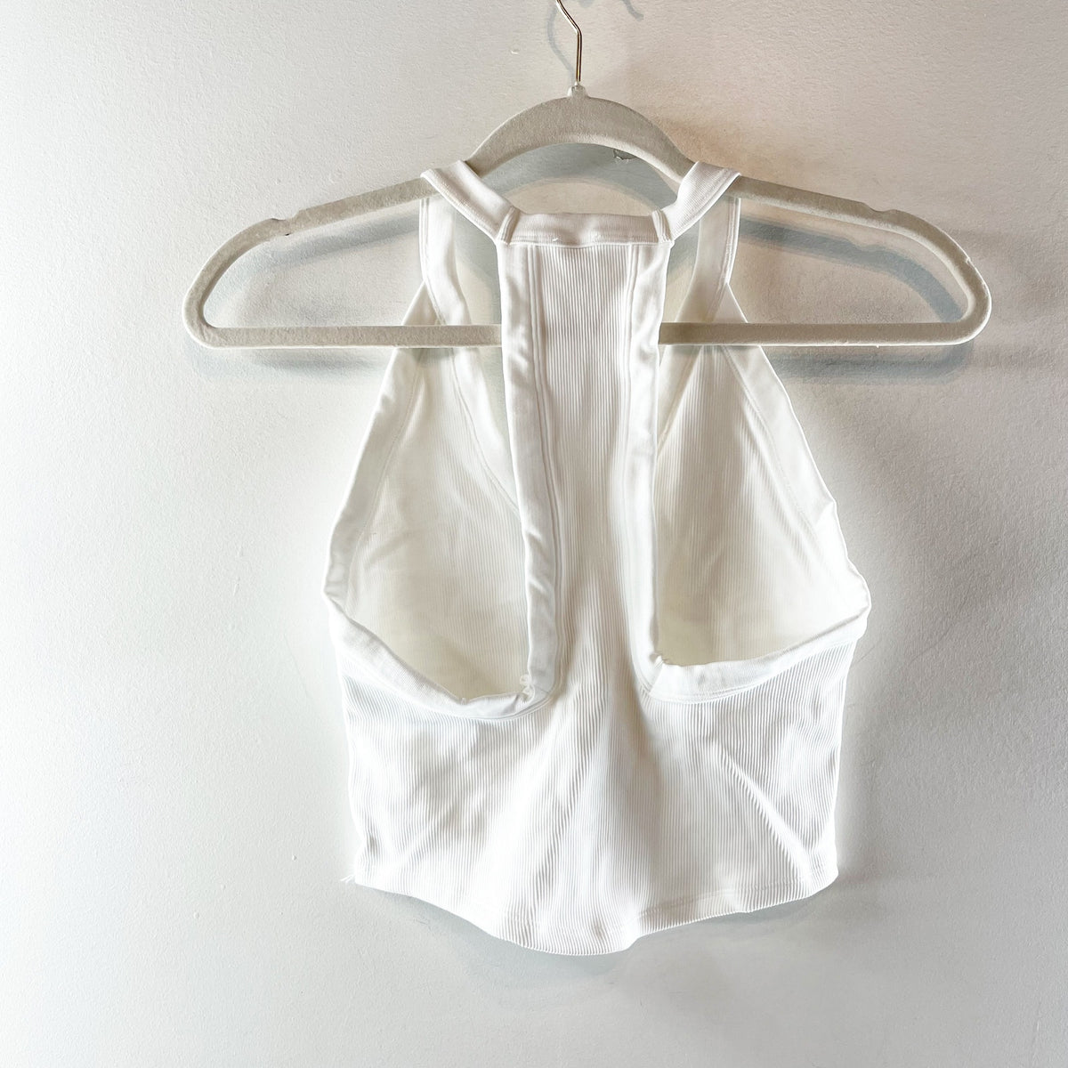 FP Movement All Clear V Neck Ribbed Racerback Cami Tank Top White M/L