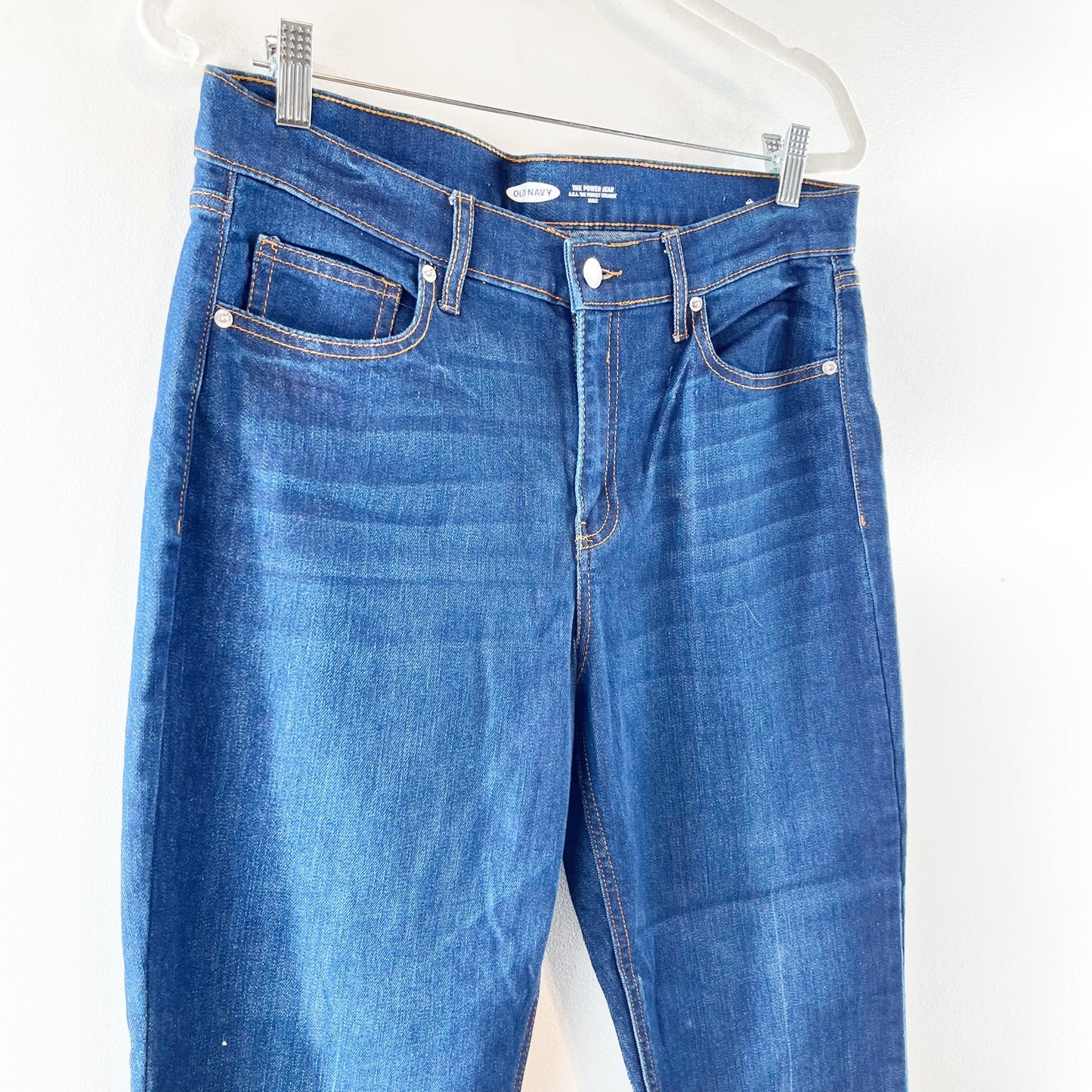 Old Navy The Power Jean Perfect Straight Ankle Dark Wash Blue 12