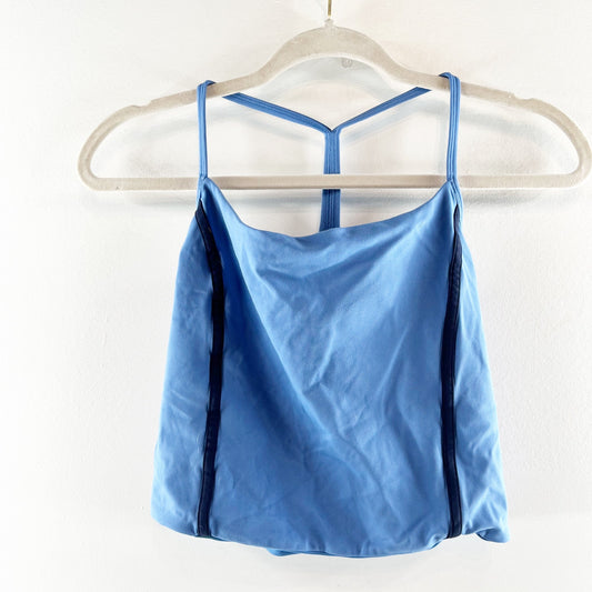 YPB Abercrombie Racerback Cropped Workout Tank Top Blue Large