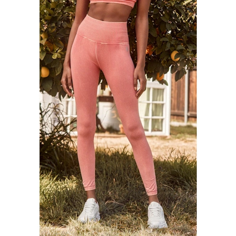 Free People Movement Good Karma Coral Pink Low Impact Leggings Poppy Medium