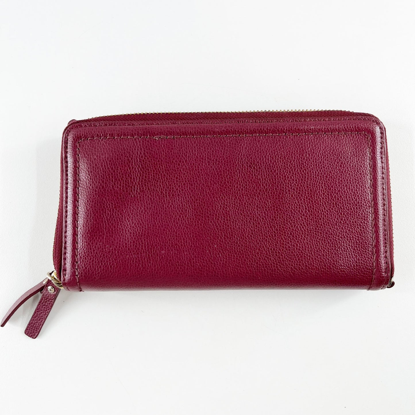 Kate Spade Jeanne Large Rectangle Double Zip Wallet Maroon Red