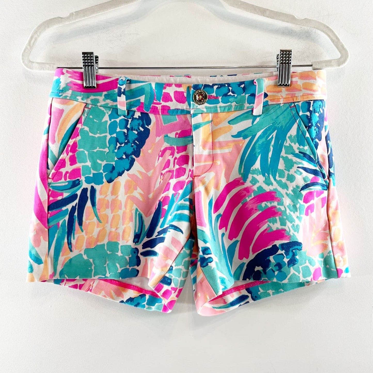 Lilly Pulitzer Callahan Chino Shorts Tropical Leaf Print Multicolor 2