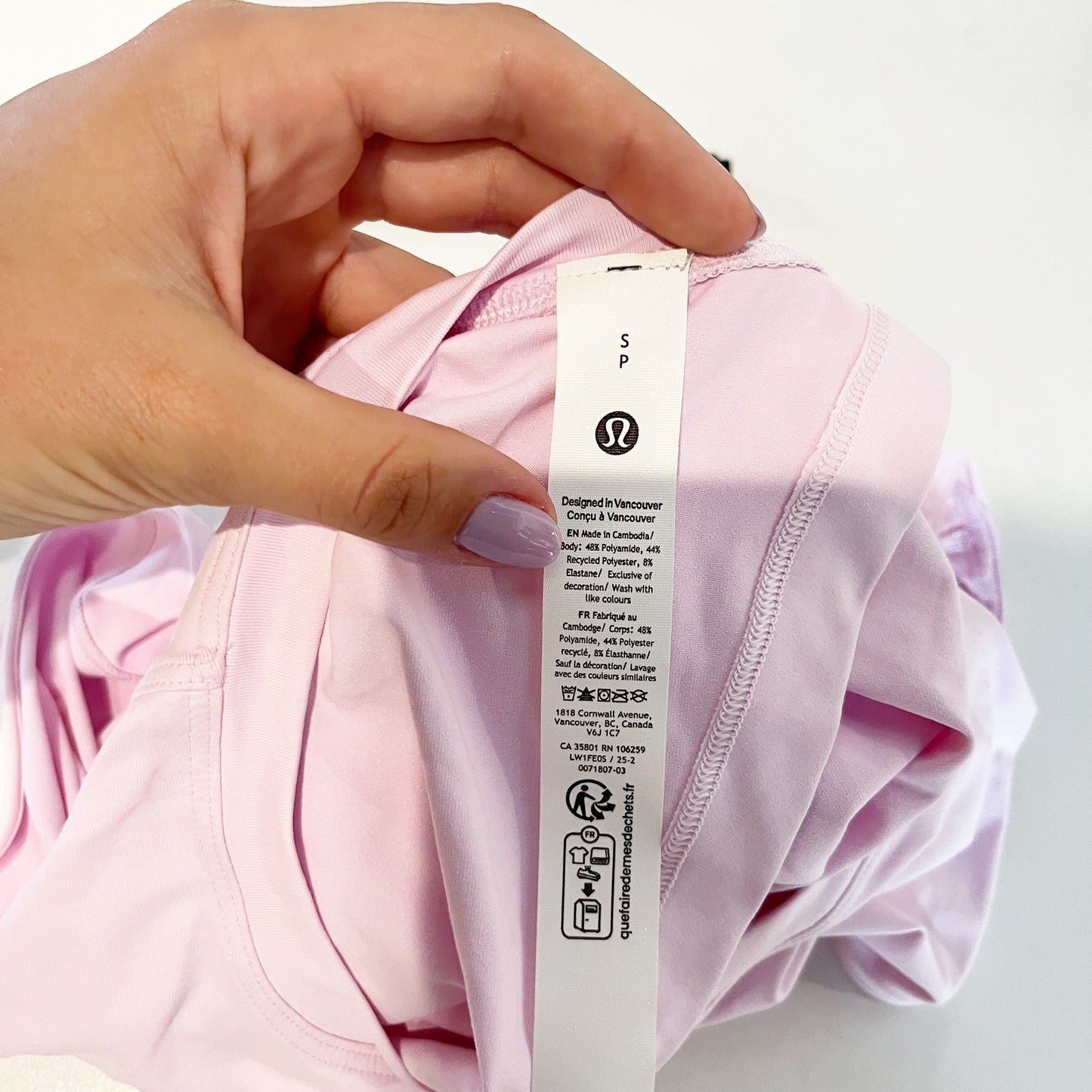 Lululemon Jersey Training Muscle Tank Top Open Back Wordmark Graphic Pink Small