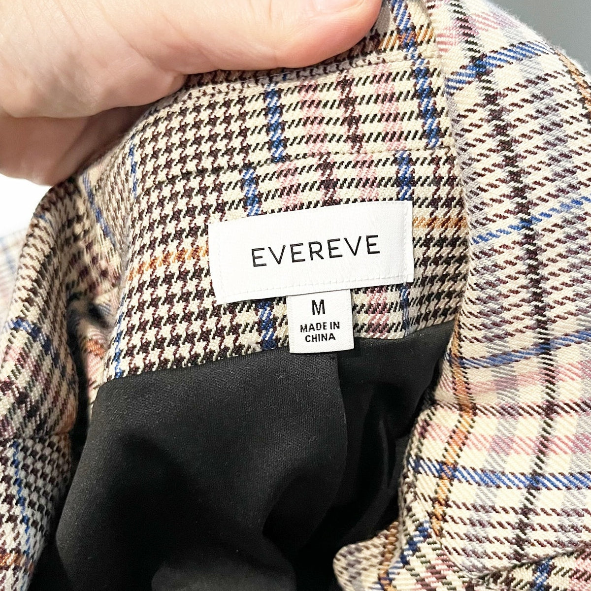 Evereve Thompson Blazer Jacket Plaid Tan Brown Medium