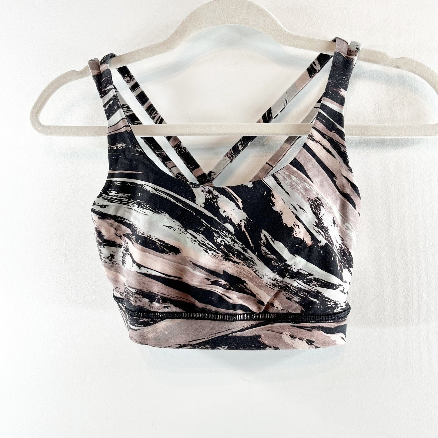 Lululemon Energy Cross Back Activewear Sport Bra Colour Splash Multi Black 6