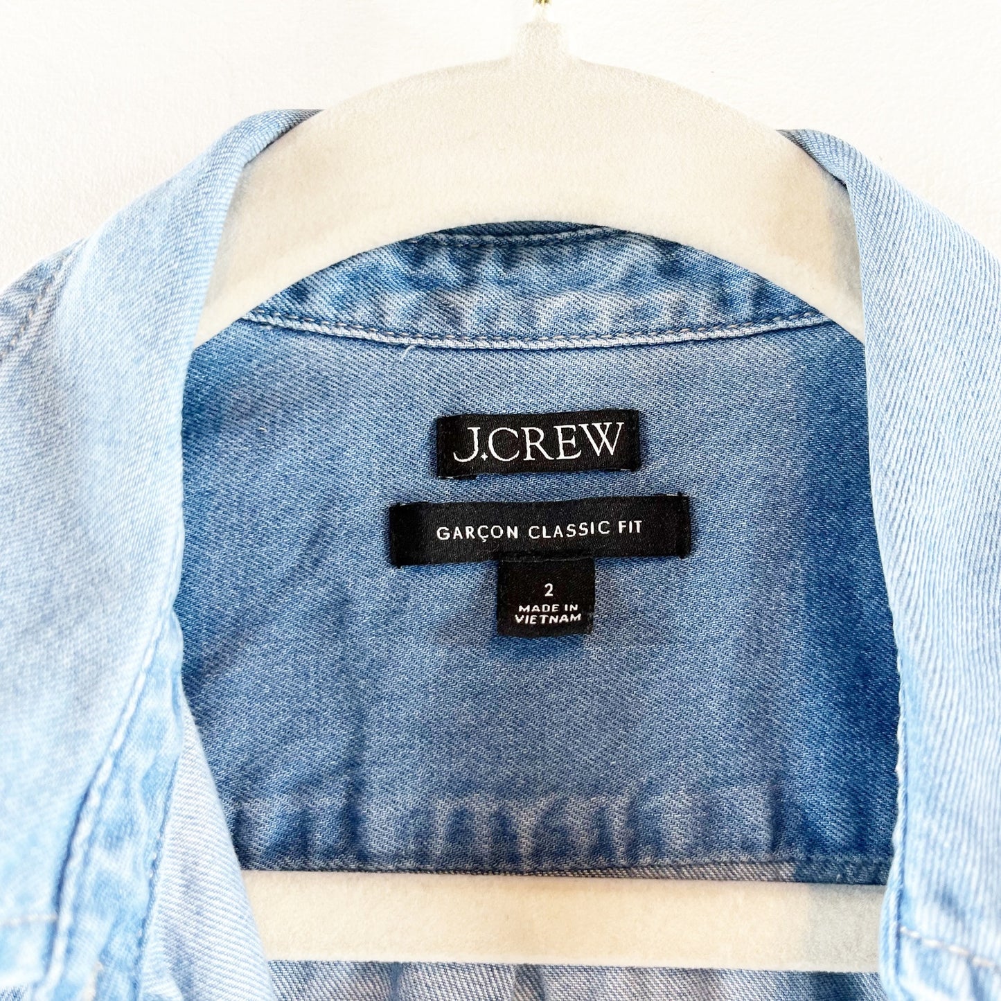 J. Crew Garcon Classic Chambray Denim Button Up Shirt Storm Wash Blue 2