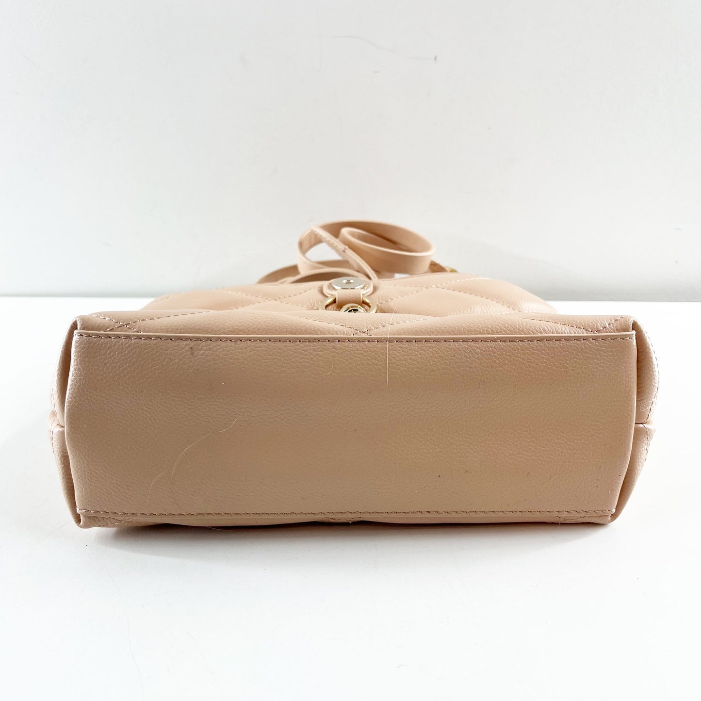 Rebecca Minkoff Edie Tophandle Quilted Crossbody Bag Purse Beige Pink