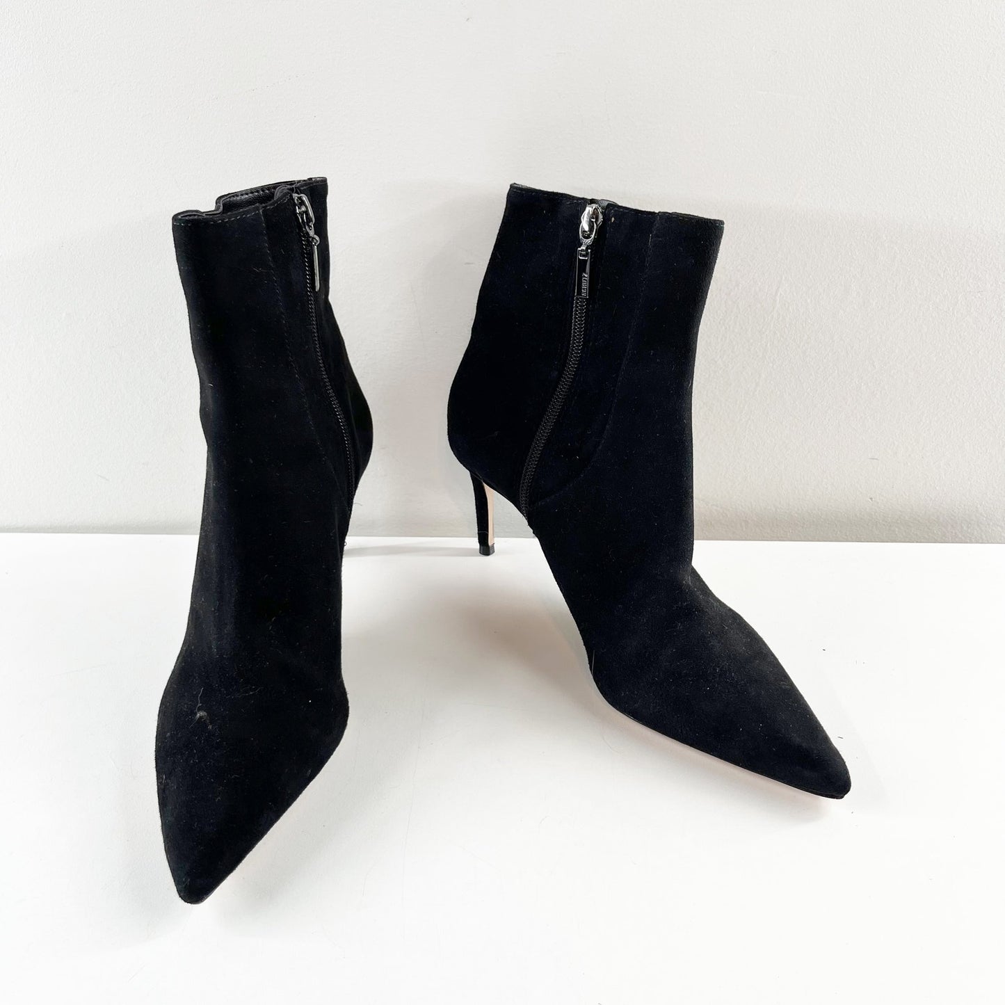 Schutz Bette Pointed Toe Kitten Stiletto Heel Ankle Boots Booties Black 8