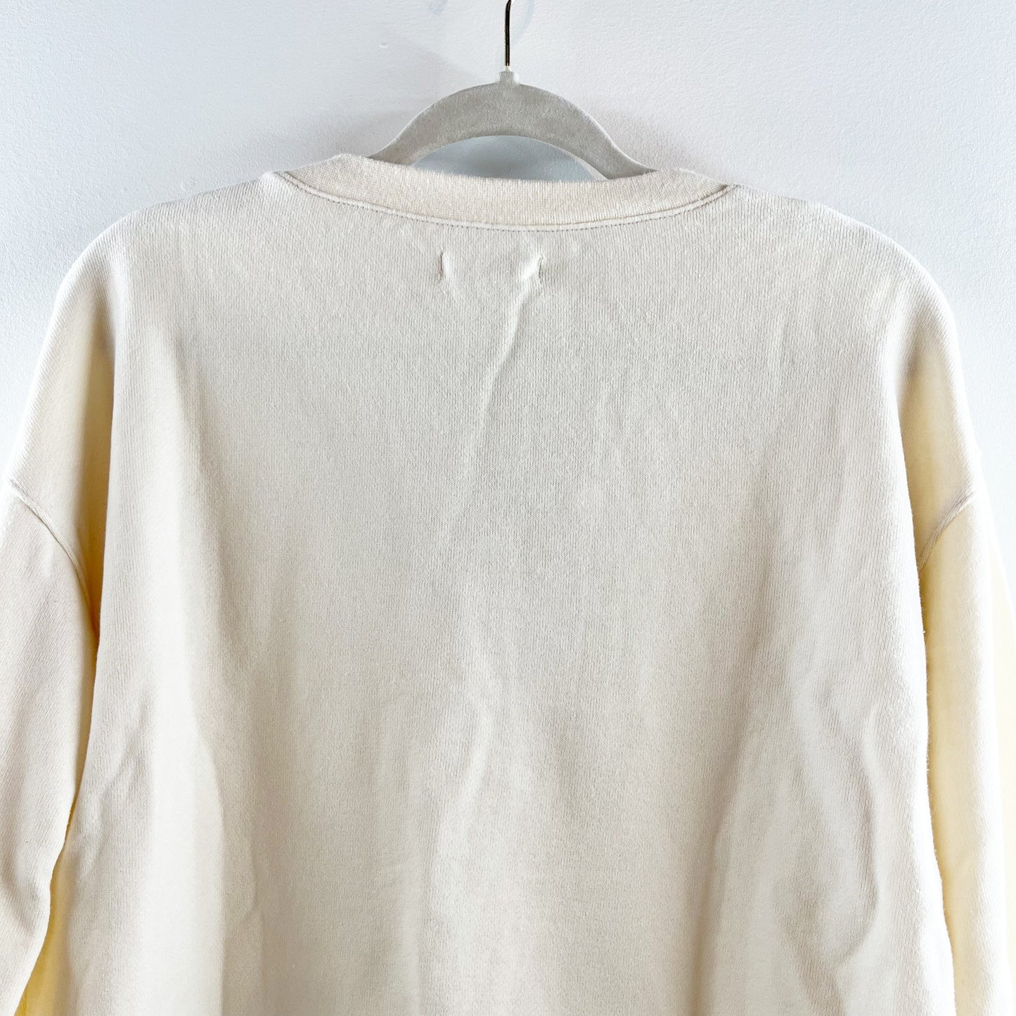 Madewell Lace Up Cotton Hemp Pullover Sweatshirt Ivory Cream XS