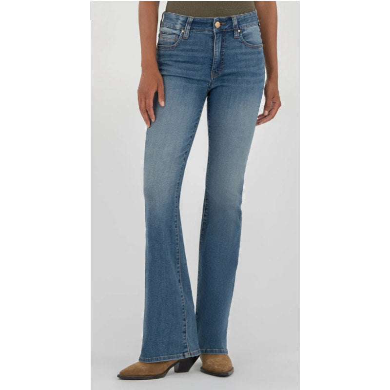 Kut From The Kloth Mid Rise Natalie Flare Jeans Blue 14