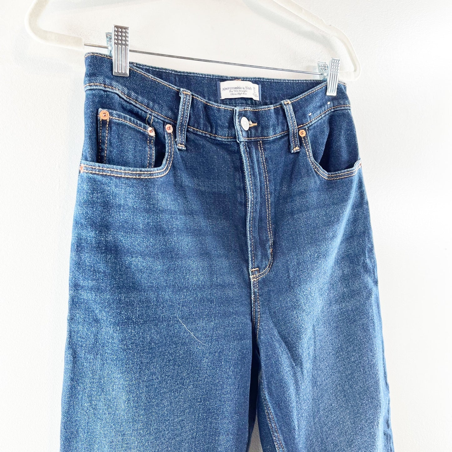 Abercrombie & Fitch The '90s Straight Ultra High Rise Straight Leg Jeans Blue 8