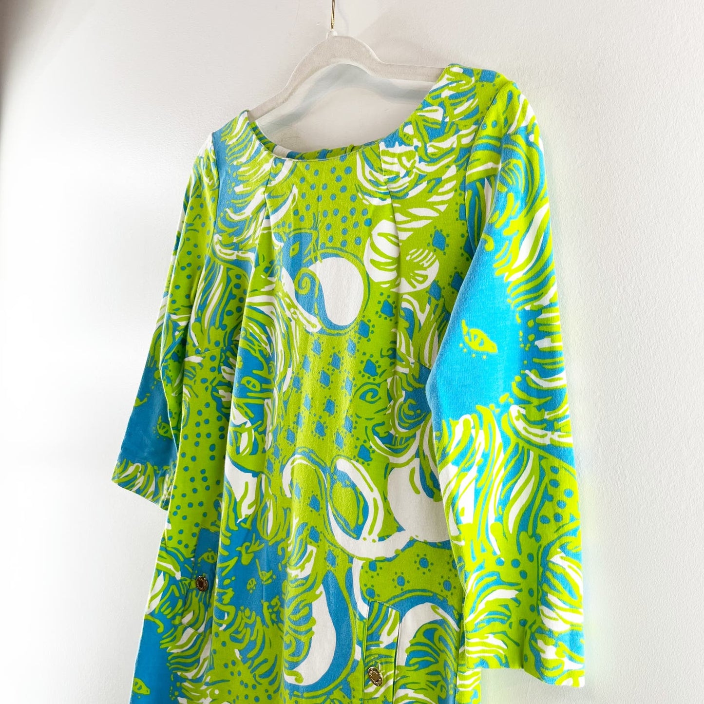 Lilly Pulitzer Limeade Roar Of The Jungle Cotton Shift Mini Dress Green Small