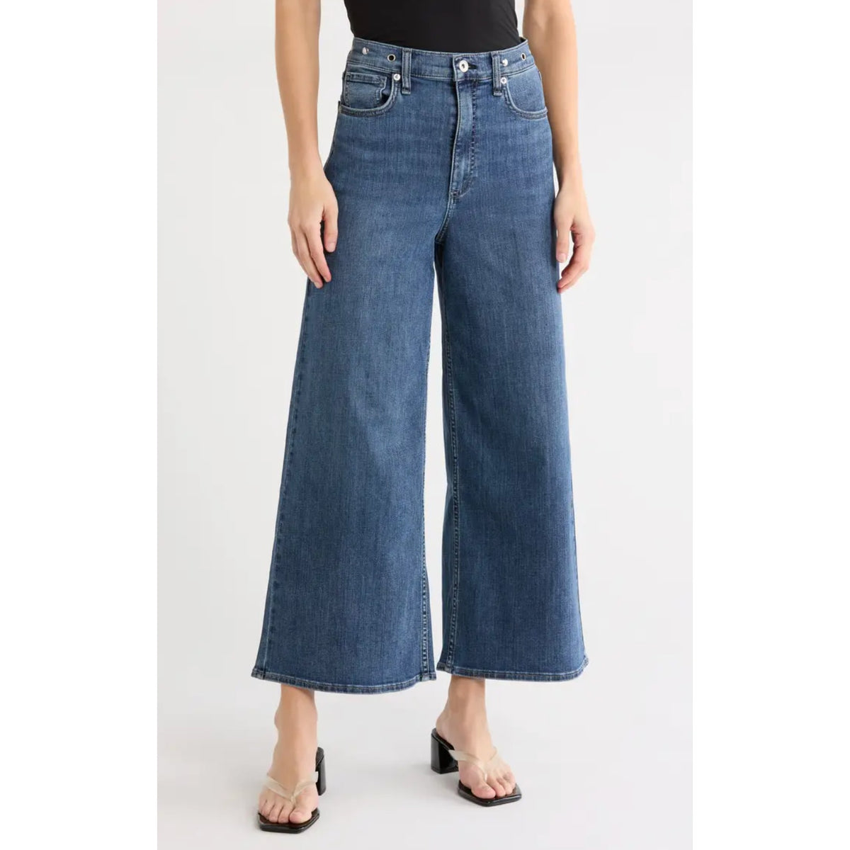 Rag & Bone Serena Crop High Rise Wide Leg Jeans Blue 27 / 4