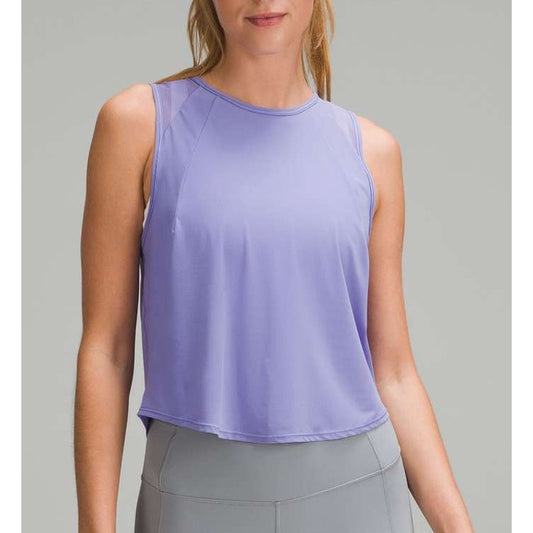 Lululemon Athletica Sculpt Mesh Panel Cropped Tank w/ Reflective Dark Lavender 2