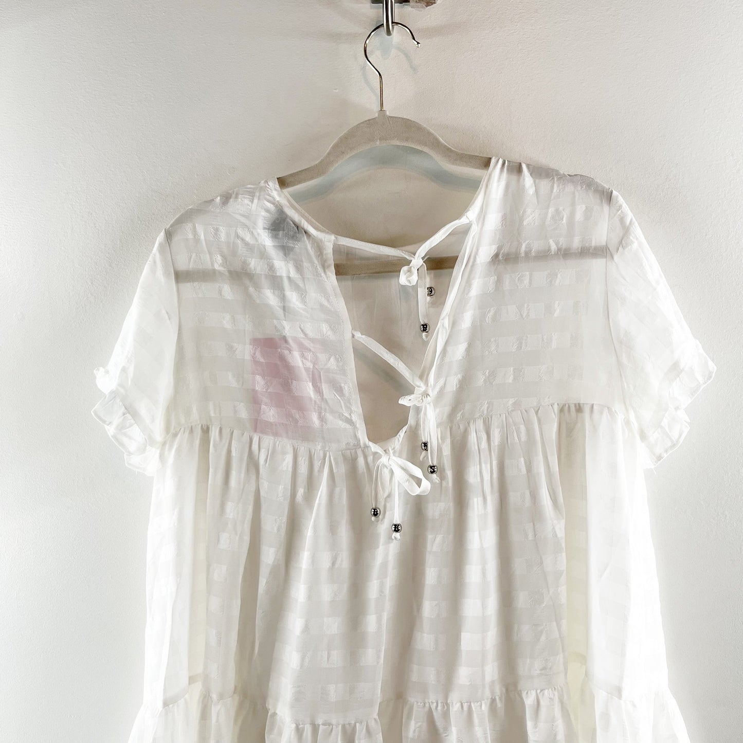 Hello Molly We Need Space Babydoll Tiered Mini Dress White 2