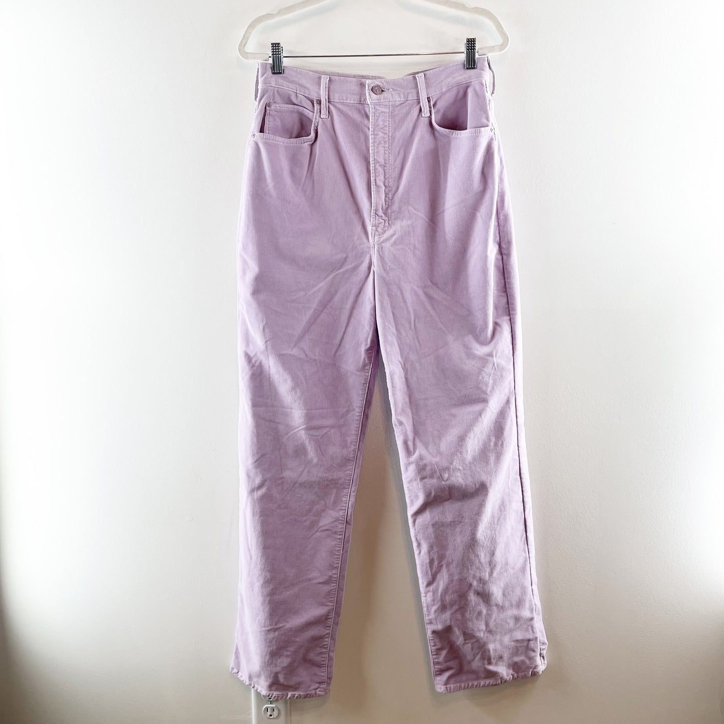 Mother The Tunnel Vision Sneak Hopscotch High Rise Straight Corduroy Purple 30