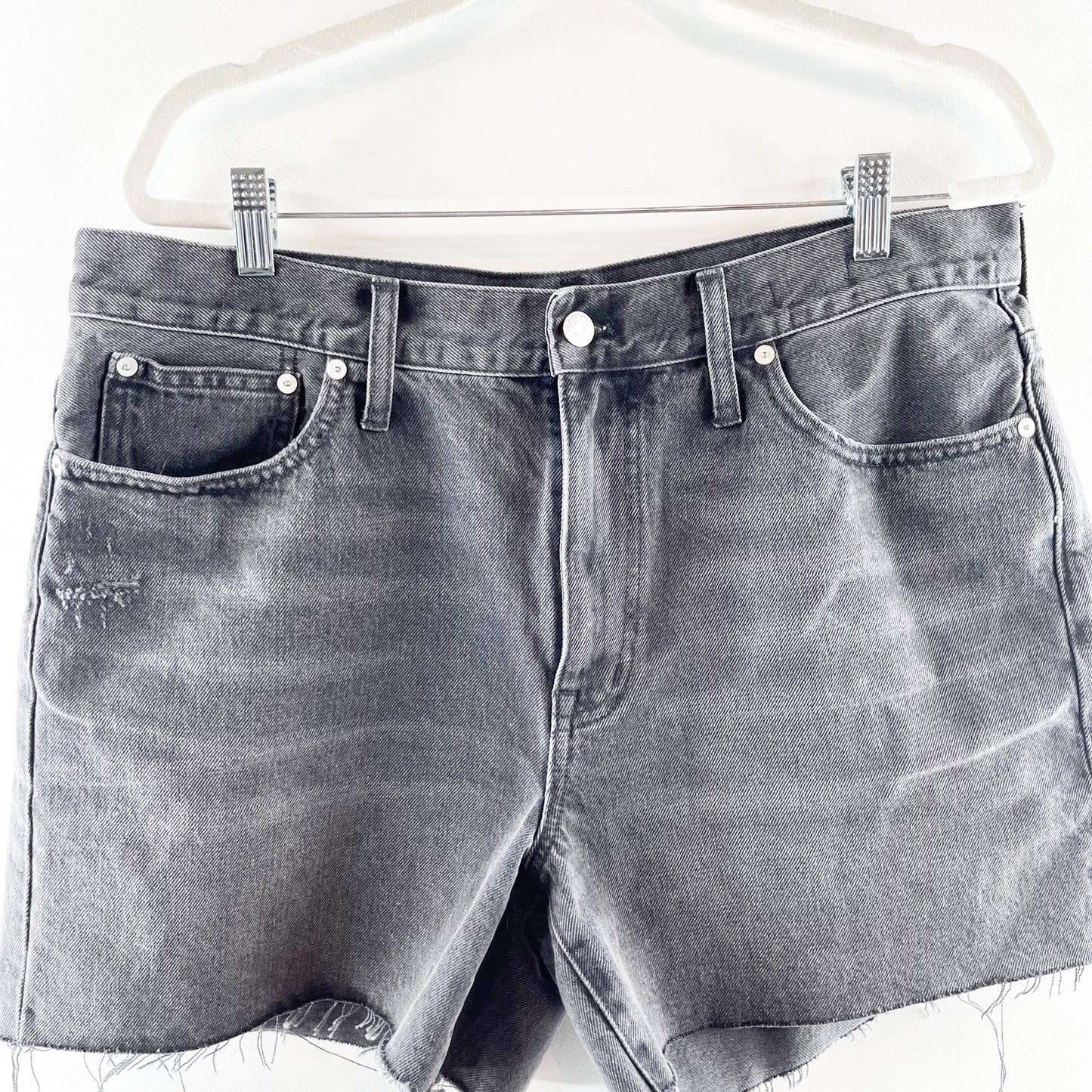 Madewell High Rise Relaxed Mid Length Cutoff Denim Jean Shorts Bradbrook Wash 12